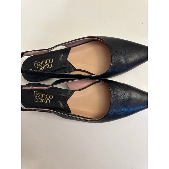 Franco Sarto Briella Flat in Black Leather PointySlingback Shoes Size 8.0 - Picture 11 of 12